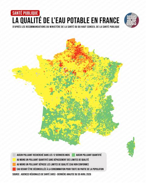 La qualité de l'eau potable en France - Carte interactive