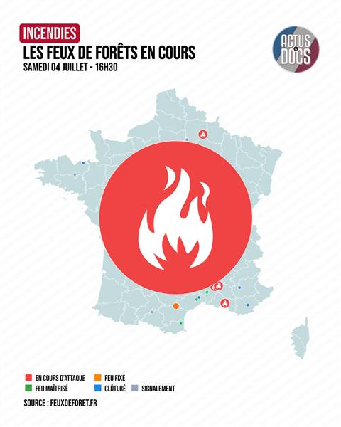 Feux de forêts en cours